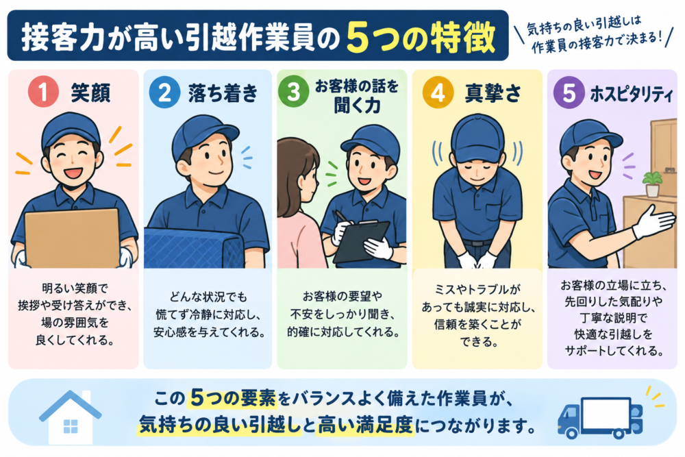 接客力が高い引越作業員の5つの特徴のイメージ画像