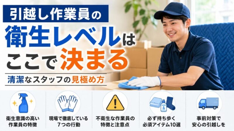 引越し作業員の衛生レベルはここで決まる｜清潔なスタッフの見極め方を引越し現場経験者が解説 