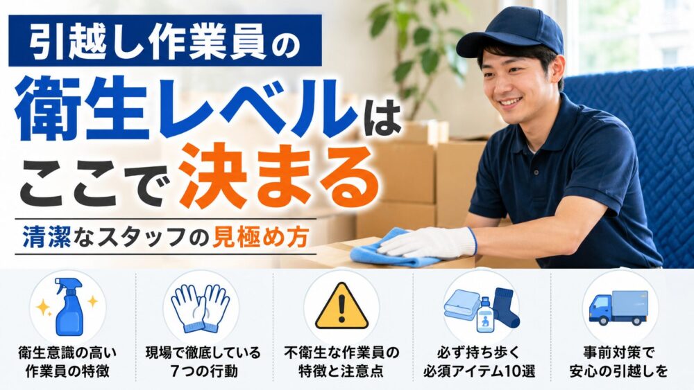 引越し作業員の衛生レベルはここで決まる｜清潔なスタッフの見極め方を引越し現場経験者が解説