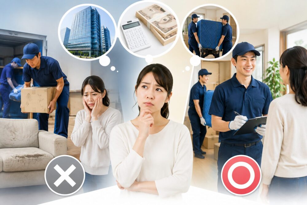 引越しの高品質に関する勘違いのイメージ画像