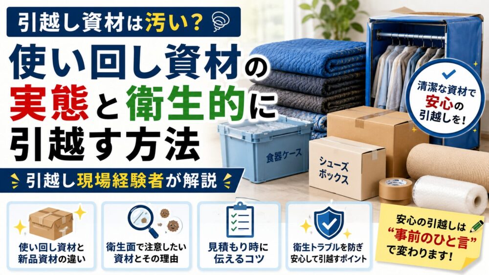 引越し資材は汚い？使い回し資材の実態と衛生的に引越す方法｜引越し現場経験者が解説