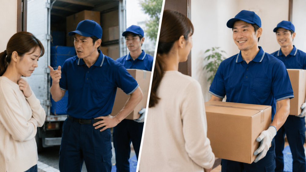 接客品質の差が「引越作業員は怖い」という印象につながることもあるのイメージ画像