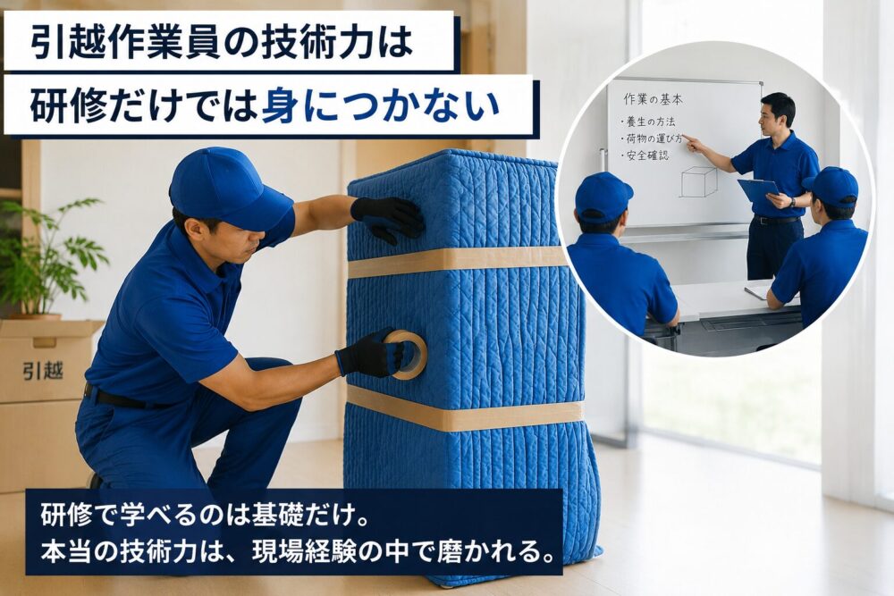 「引越作業員の技術力は研修だけでは身につかない」のイメージ画像